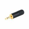 Switchcraft 35HDBAU - 3.5MM (1/8" mini) Stereo Plug, gold finger, black handle, 0.290" cable diameter