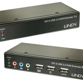 Lindy Extender KVM Cat.5 Classic DVI USB audio, 50m