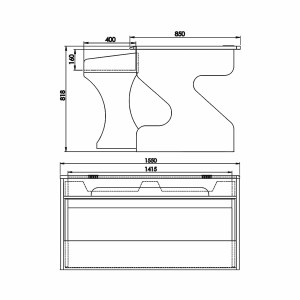 Zaor MIZA M  (2 level desk) - Black Cherry