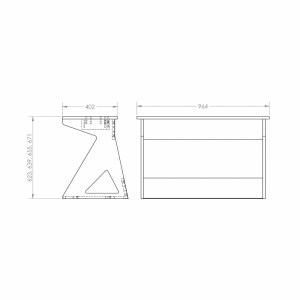 Zaor VISION KS sep. Key trolley 38" - Black/White